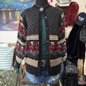 The Import Workshop Vintage 90s Whimsygoth Floral Cardigan M